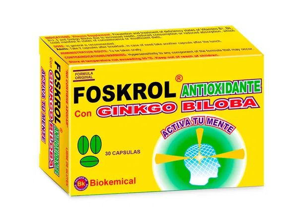 FOSKROL ANTIOXIDANTE GINKGO BILOBA X 30 CAPSULAS
