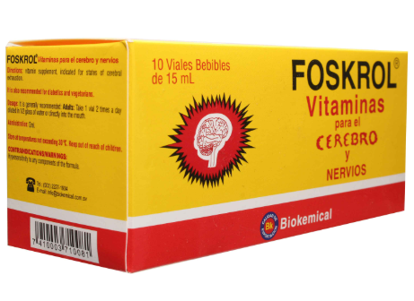 FOSKROL VITAMINAS PARA EL CEREBRO X 10 VIALES BEBIBLES
