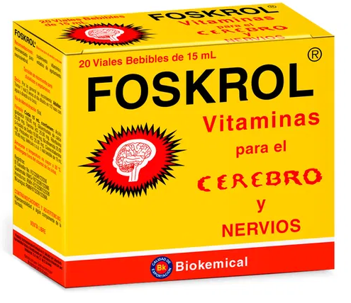 FOSKROL VITAMINAS PARA EL CEREBRO X 20 VIALES BEBIBLES